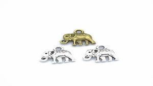 100pcspack éléphant charmes bijoux à bricoler soi-même faisant pendentif idéal pour bracelet colliers boucles d'oreilles artisanat fait à la main argent Bronze Charm7248222