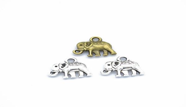 100pcspack éléphant charmes bijoux à bricoler soi-même faisant pendentif idéal pour bracelet colliers boucles d'oreilles artisanat fait à la main argent Bronze Charm7604970