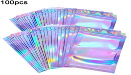 100pcSset Clear Holographic Laser Seal Sacs Eyellashes Package Package Pouch1808983