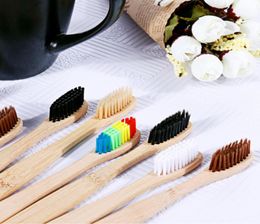 100 pcsset milieu bamboe houtskool tandenborstel voor orale gezondheid laag koolstof medium zachte borstel houten handgreep tandenborstel2564059