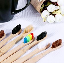 100 pcsset milieu bamboe houtskool tandenborstel voor orale gezondheid laag koolstof medium zachte borstel houten handgreep tandenborstel9343759