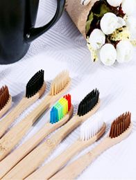 100 pcsset milieu bamboe houtskool tandenborstel voor orale gezondheid laag koolstof medium zachte borstel houten handgreep tandenborstel7664494