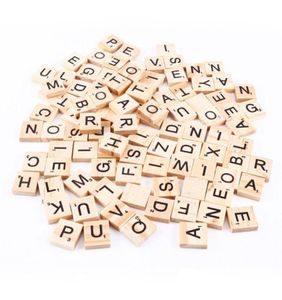 Carreaux de Scrabble Alphabet en bois, 100 pièces, lettres noires et chiffres pour l'artisanat Wood9722151