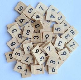 100pcsset Houten Arabische cijfers Scrabble Tegels zwart digitaal cijfer Voor Ambachten Hout C33617020359