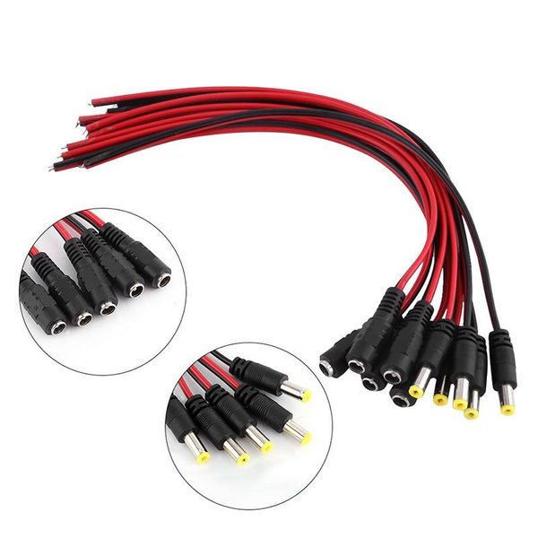 Caméra de sécurité CCTV 12V, 100 pièces/packs, câble d'alimentation mâle et femelle DC, noir et rouge, vente en gros, Udgch, livraison gratuite