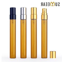 100pieces / lot 10 ml bouteille de parfum vide pulvérisation Amber Atomizer Perfume Container cosmétique Voyage aaxdu