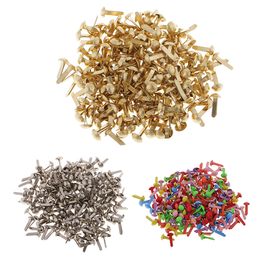 100pieces Metal Round Head Split Pin Brads Fixation en papier Embellissement pour artisanat Scrapbooking Arts Artists Project DIY DÉCOR