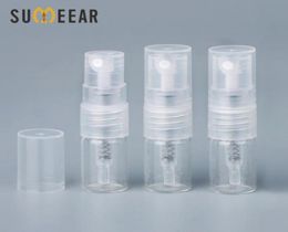 100Piecesslot 1 ml Mini Parfum Glass Spray Bottle Refilleerbare lege flessen Cosmetische containers draagbare parfumverstuiver monster 201247134