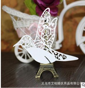 100pscLot witte Vogels Glas Kaarten Laser Gesneden voor Bruiloft tafel Zetel Naam Plaats kaarten Bruiloft Decoratie8839116
