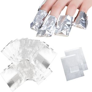 100set lot en aluminium en aluminium ongle art trempage de gel acrylique vernis de l'ongle polonais enveloppe d'outil de maquillage