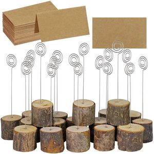100 ensemble de supports de Style rétro avec porte-cartes de visite mignon en forme de souche d'arbre en papier Kraft