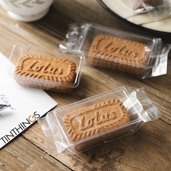 100set Transparent Sac D'étanchéité Long Plateau Cookie Brownie Bonbons Mini Gâteau Biscuits Nougat Sacs Emballage De Mariage Fête De Noël 240322