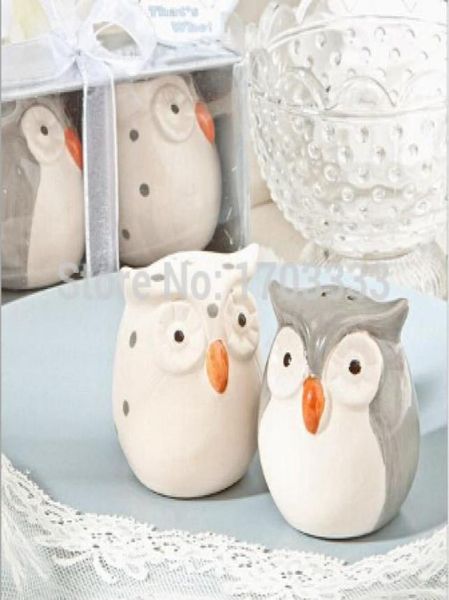 100set200pcs Festive Supplies Owl Céramique Salt et poivron Cadeaux de mariage Souvenirs Party Favors Sh831108556