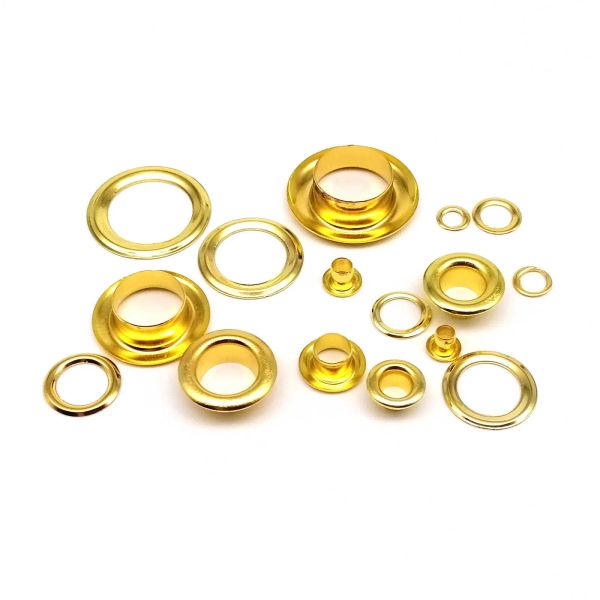 100sets 2,5 à 12 mm Eso golden en métal de haute qualité avec laveuse Ronge de cale de casse-caisse Rivet pour les chaussures de sac en cuir Vêtements de ceinture de ceinture