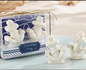 100 juegos 200 piezas anclas de cerámica blanca ancla salero y pimentero coctelera océano temática boda fiesta favores regalos regalo