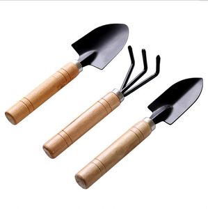 100 sets 3 stks / set Nieuwe Creative Gardening Tools Shovel Three Piece Mini Garden Tool Kleine Schoppen Rake Spade Potples Plant Bloemen