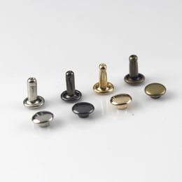 100Sets 7/9/10/12 mm metalen dubbele dop klinknagelsrivetten Ronde Rivet voor lederen zak riem kleding kledingschoenen kraag decor