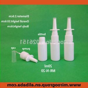 100 ensembles/lot 20 ml PEHD Blanc En Plastique Vaporisateur Nasal Bouteille Vide Nez vaporisateur avec 18/410 Nasal Oral Atomiseurs Pompe Sakrr