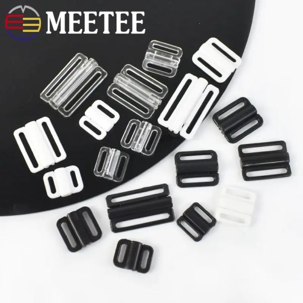 100sets Meetee de 8-25 mm Butas de plástico Hebillas de baño Ajuste de cierre del frente