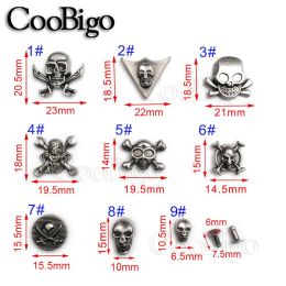 100sets Metal Skull Rivet Spike Studs Rivets Punk Rock Bracelet Sacs CEULLER Vêtements en cuir ACCESSOIRES DIY ACCESSOIRES PIRATE RETRO