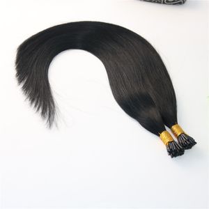 100 brins 100 g/ensemble pré-collé brésilien Remy Extension de cheveux humains noir naturel je colle pointe Extension de cheveux