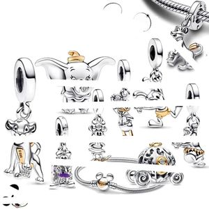 100e anniversaire Bracelet de souris Disness Duck Pig Elephant Gold Charm Pendant Diy Fit Pandoras Designer Bracelet Collier pour femmes Designer Bijoux avec boîte