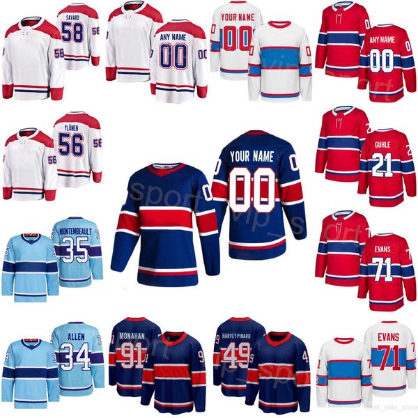 100e Hockey Reverse Retro 91 Sean Monahan Jerseys 56 Jesse Ylonen 58 David Savard 49 Rafael Harvey-Pinard 34 Jake Allen 35 Sam Montembeault 71 Jake Evans Kids Man Lady