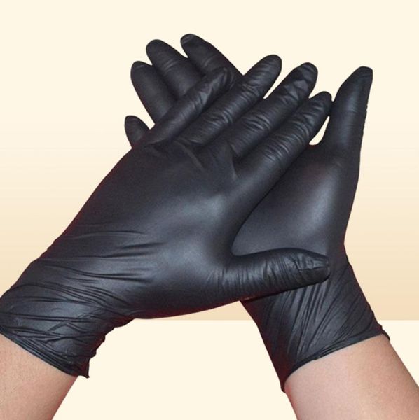 100Unitcaja Gants de nitrile noir jetable comme pieuvre ambidextre pour nettoyer les tatouages ​​de gant industriels à usage industriel Hogar 2012073988717