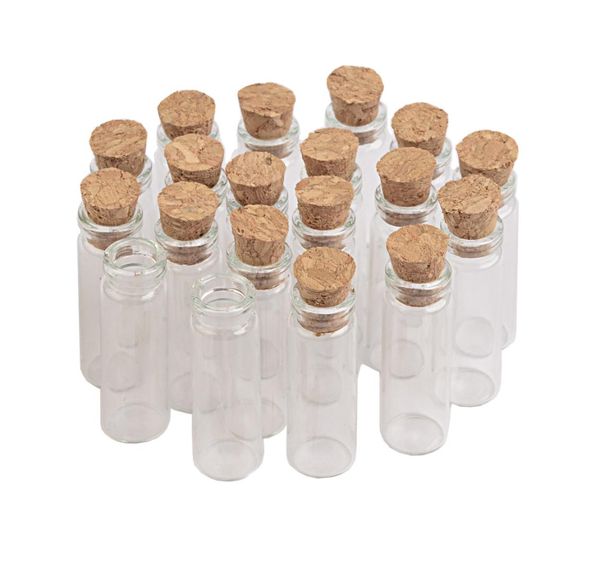 100Units 1ml 2 ml mignon en verre charms bouteilles pendentifs avec liège petite bouteille de souhaits de flacon pendentiel collier 8832169