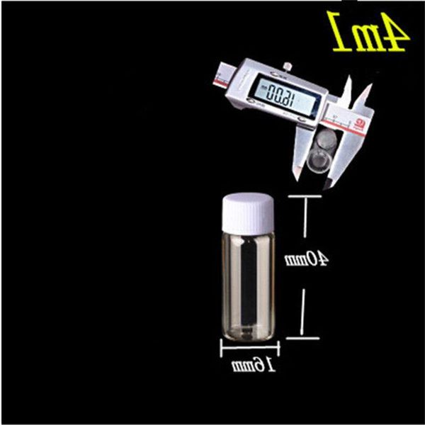 100Units 4 ml Vis bouche blanche Plastique Boutelles en verre vides de petits pots