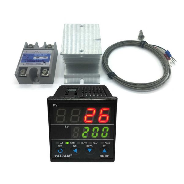 100V-240V pid régulateur de température numérique Max ajuster la température 1372 C + 2M K thermocouple + Max 40A ssr + bon radiateur 210719