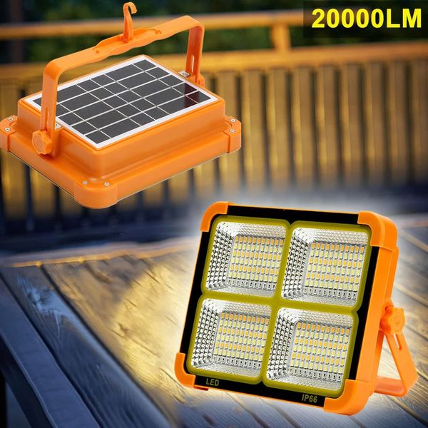 100W / 1000W Luz de tienda solar portátil Potente luz de inundación Foco recargable para exteriores Lámpara de camping con banco de energía de emergencia 240119