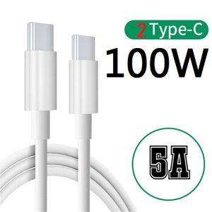 100W 5A 60W 3A Ricarica rapida rapida Dual USB C Tipo c Cavo PD Cavi ad alta velocità per Samsung Galaxy S22 S23 Huawei LG Telefono Android