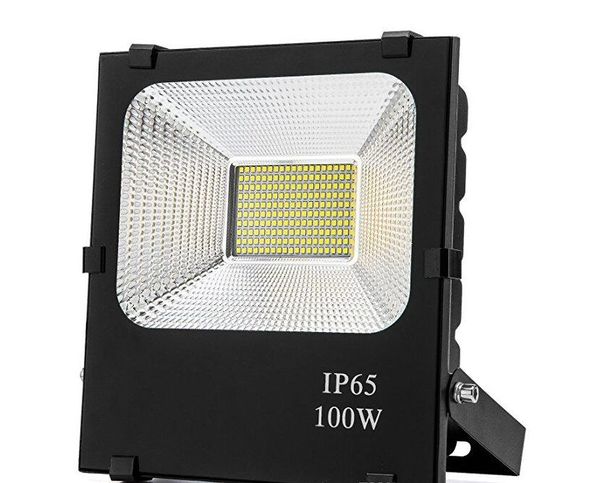 Projecteur LED 100 W (équivalent halogène 500 W) étanche IP65 lumière du jour blanc 6500 K 85 V-265 V lumière de travail extérieure pour garage jardin pelouse et cour