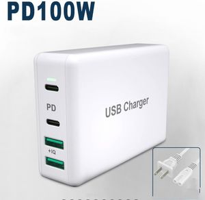 100W Multi Quick Chargers PD Type C USB Charger voor MacBook Pro Huawei Tablet QC3.0 Wall Charger US EU UK Plug Adapter