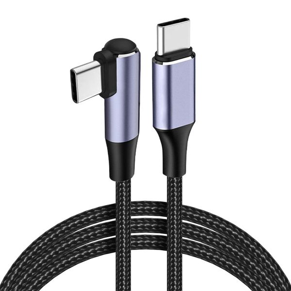 100W PD a USB C Cable Cable de ángulo recto para teléfono móvil 5A Cable de carga rápida Cable de 90 grados