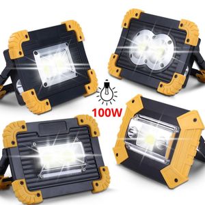 100W Portable Led Spotlight COB Super Bright Led Work Light USB Rechargeable for Outdoor Camping Lamp Led Flashlight by 18650