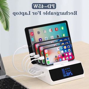 FreeShipping 100 W Quick Charge 30 USB Lader Met Beugel Tablet Notebook PC Telefoon Oplader Adapter HUB PD Snelle Oplader voor iPhone Sam Rnnu