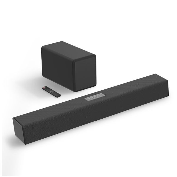 100W TV SoundBar 2.1 Haut-parleur Bluetooth 5.0 Système de cinéma maison 3D Surround 80 dB Barre de son Télécommande avec caisson de basses pour TV