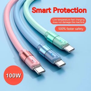 100W USB Type C câble de Charge rapide lumière Led 6A Charge rapide USB C câble de chargeur de téléphone 1.2M pour Samsung Xiaomi Huawei Oppo Mobile