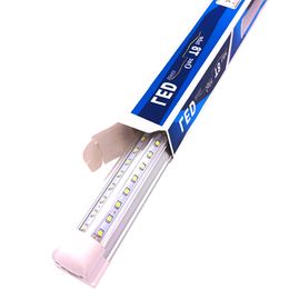 100W en forme de V 72W 50W Tubes LED double face 8FT T8 4Ft 5Ft 6Ft Tube LED intégré Refroidisseur de porte Éclairage de magasin AC85-277V Lampes à ampoule de travail crestech888