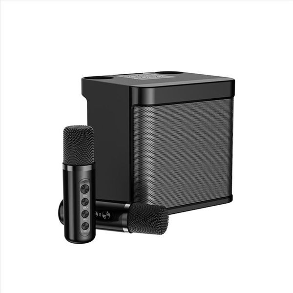 100W YS-203 Électronique Portable Professionnel Karaoké Double Microphone Haut-Parleur Bluetooth Sans Fil Stéréo Basse Subwoofer Karaoké Fête De Famille