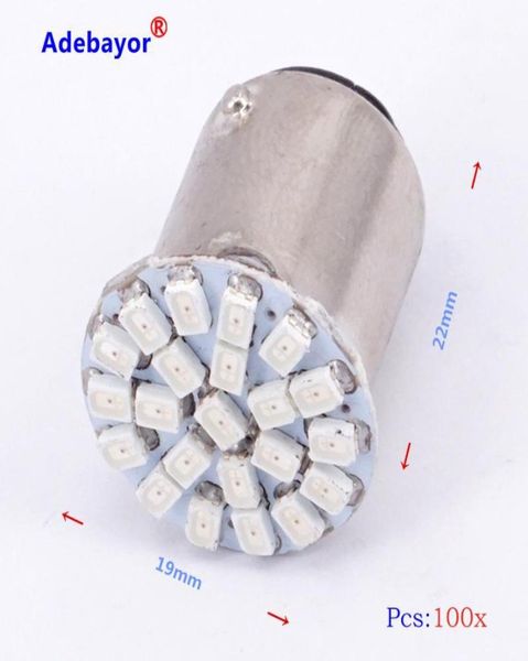 100x 1157 P214W P215W 7528 BAY15D 22 3014 SMD 1206 LED LED PARA DE PARA DE ADRIMIENTO Lámpara Automóvil Lámpara White Red19840953