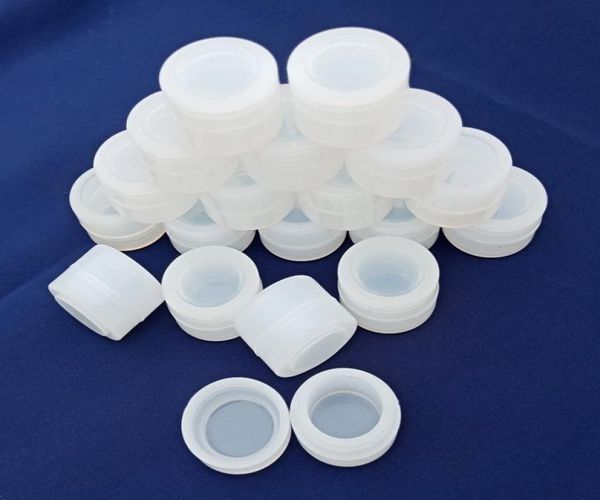 100X 2ML antiadhésif Silicone conteneurs pot pour cire Bho huile Butane vaporisateur pots de silicium Dab cires conteneur clair Rasta noir 8394314