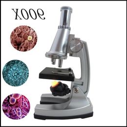 Livraison gratuite 100x 400x 900xStudent Toy Microscope biologique monoculaire pour débutant éducatif pour apprendre la science et le microcosme anniversaire Frqr
