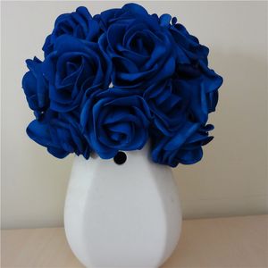 100x Kunstbloemen Royal Blue Roses voor Bruidsboeket Bruiloft Decor Relatement Centerpiece Groothandel Partijen LNRS001 T200509
