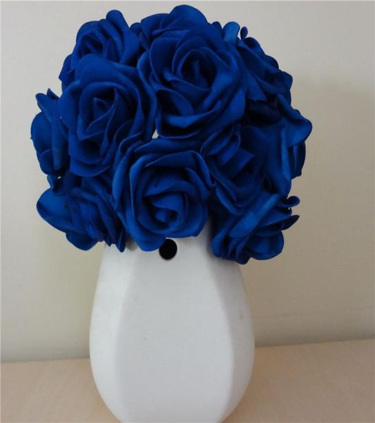 100X fleurs artificielles roses bleu royal pour bouquet de mariée décor de mariage arrangement pièce maîtresse lots entiers LNRS001 T2005093284137