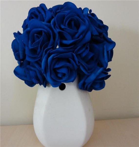 100x Fleurs artificielles Roys Royal Blue pour le bouquet de mariée Arrangement de décoration de mariage Centraire Lots entiers lnrs001 T2005095198668