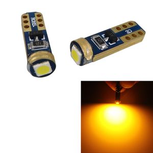 Ampoules de voiture Super lumineuses, 100x, jaune T5 3030 1SMD Canbus sans erreur, groupe d'instruments 37 73 74 79 17 57, lumières LED 12V