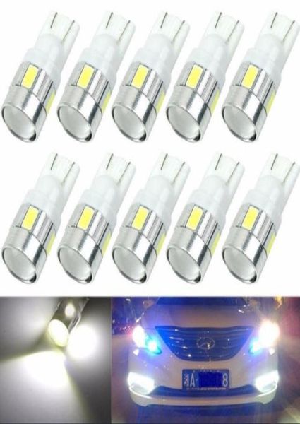 100X T10 194 168 6000K W5W 5630 LED 6SMD, ampoule de voiture, lentille de projecteur 5184558